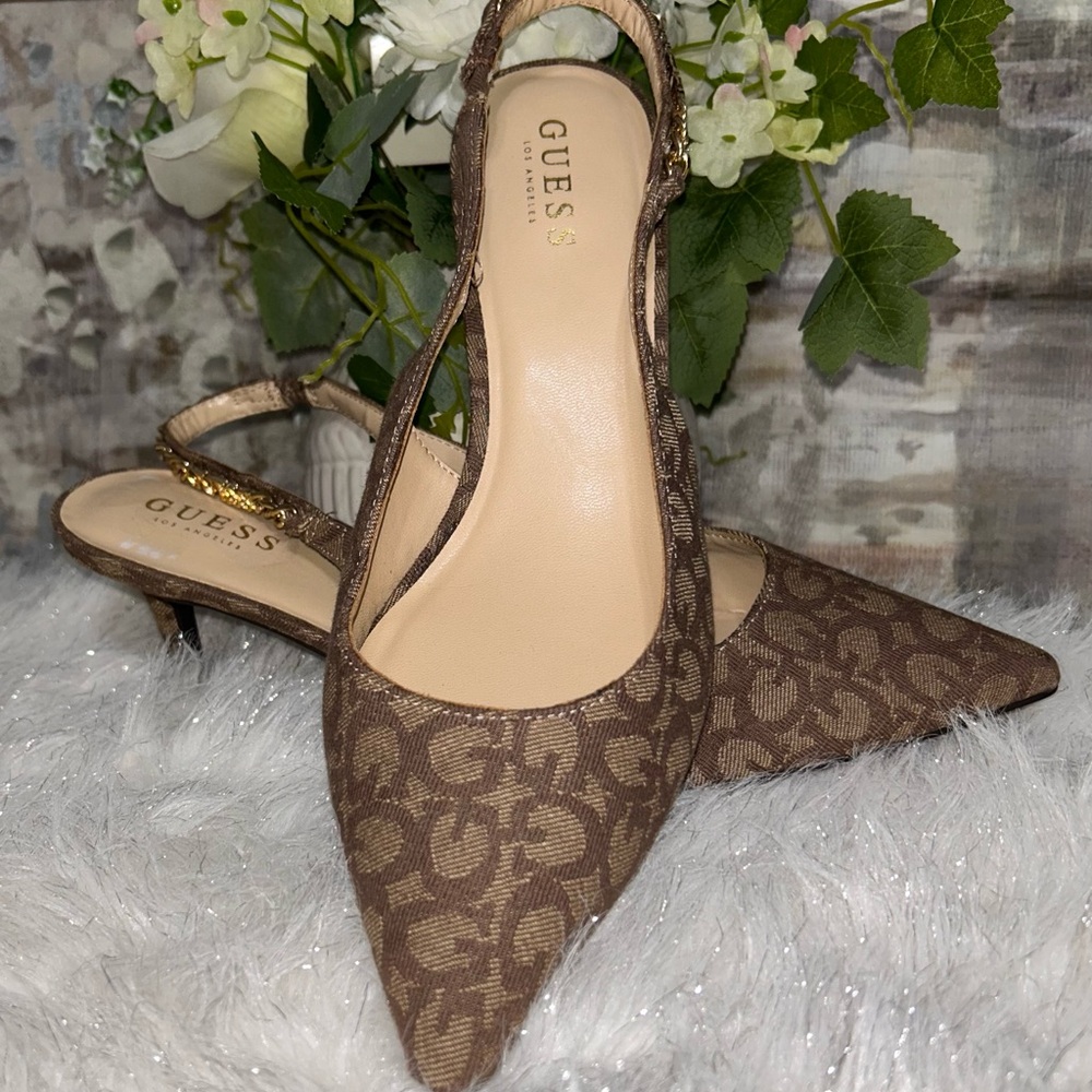 Guess Brown Patterned Heels